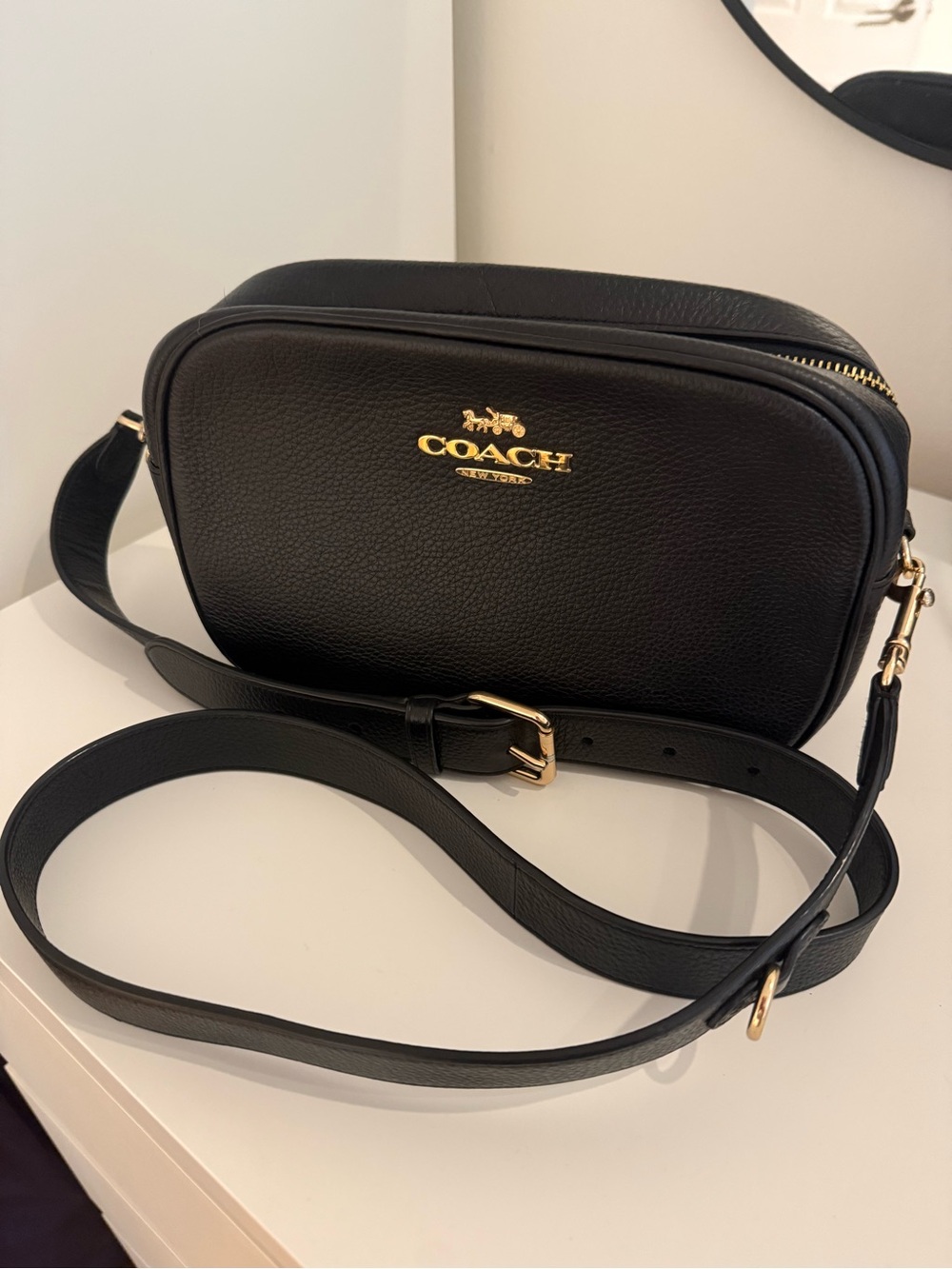 Coach Jamie Camera Black Leather Crossbody w/Gold Hardware-very good condition